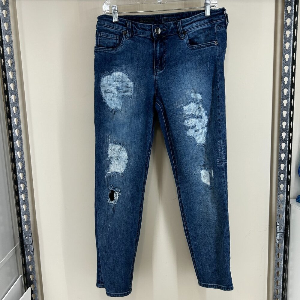 KUT from the Kloth Brand Women's Sz 8 Distressed Jeans Swede Boyfriend